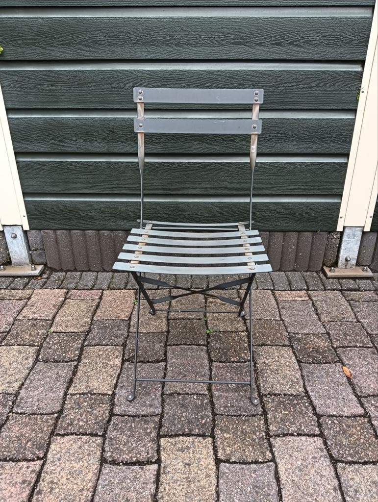 Bistro stoel, Tuin en Terras, Tuinstoelen, Ophalen, Gebruikt, Metaal, Inklapbaar