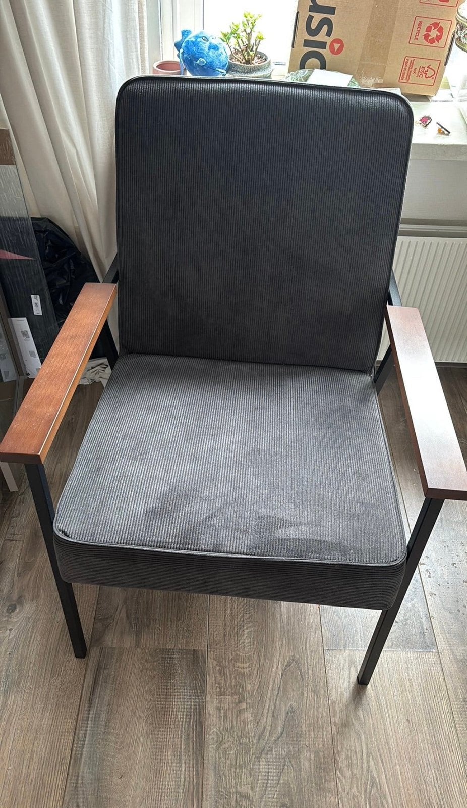 Fauteuil Woood Sally, Ophalen, 75 tot 100 cm, Zo goed als nieuw, Stof