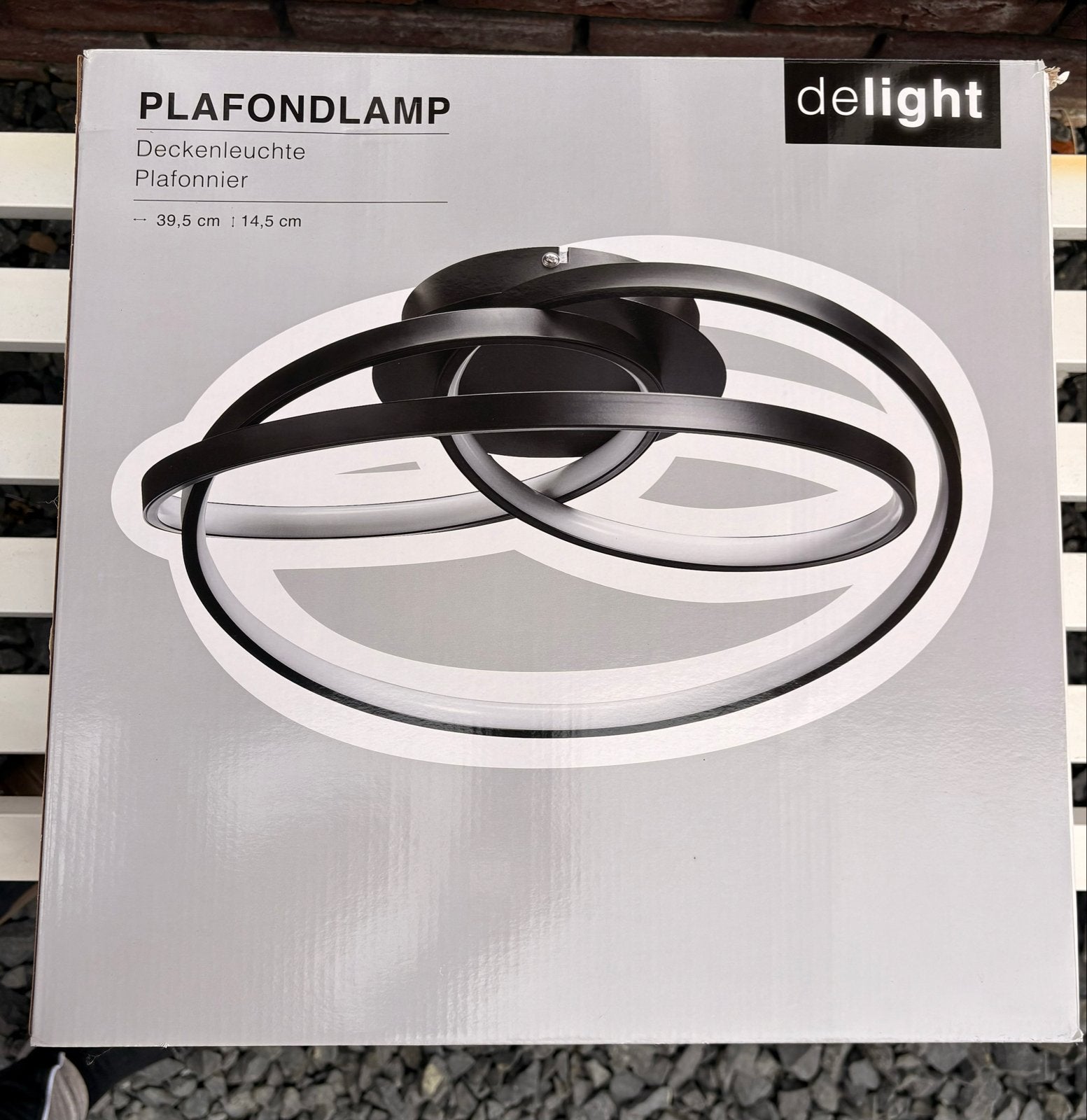 Moderne LED Plafondlamp Zwart - Delight 39.5 cm, Ophalen, Inclusief lichtbron, Modern, Zwart