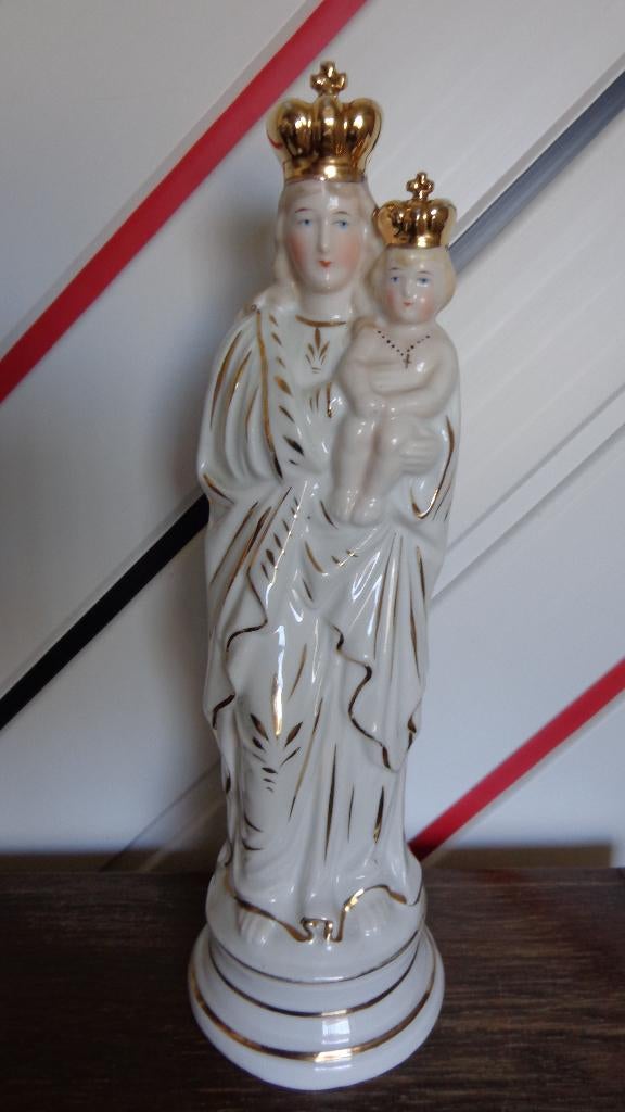 Antiek groot porseleinen beeld Maria met kind Tsjechië, Ophalen