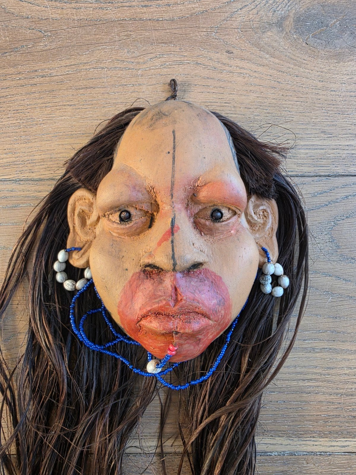 Uniek masker uit Iquitos, Peru - Kannibalen stammen, Antiek en Kunst, Ophalen of Verzenden