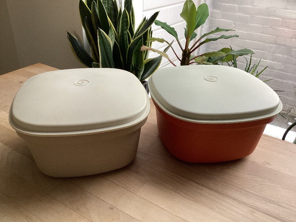 Tupperware serveerwonder multiserver deksel inzet - 2 stuks, Huis en Inrichting, Keuken | Tupperware, Gebruikt, Overige kleuren