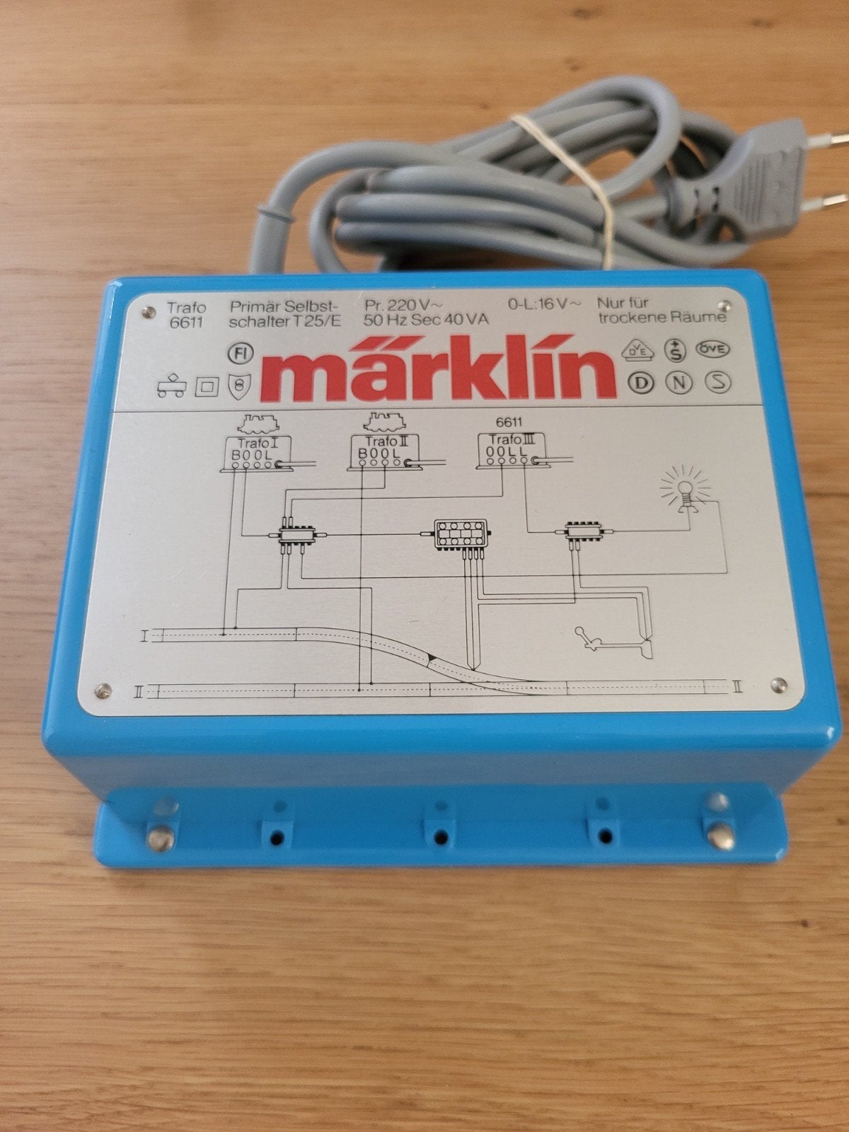 Märklin transformator 6611 40 VA, Gebruikt, Ophalen of Verzenden, Analoog, Märklin