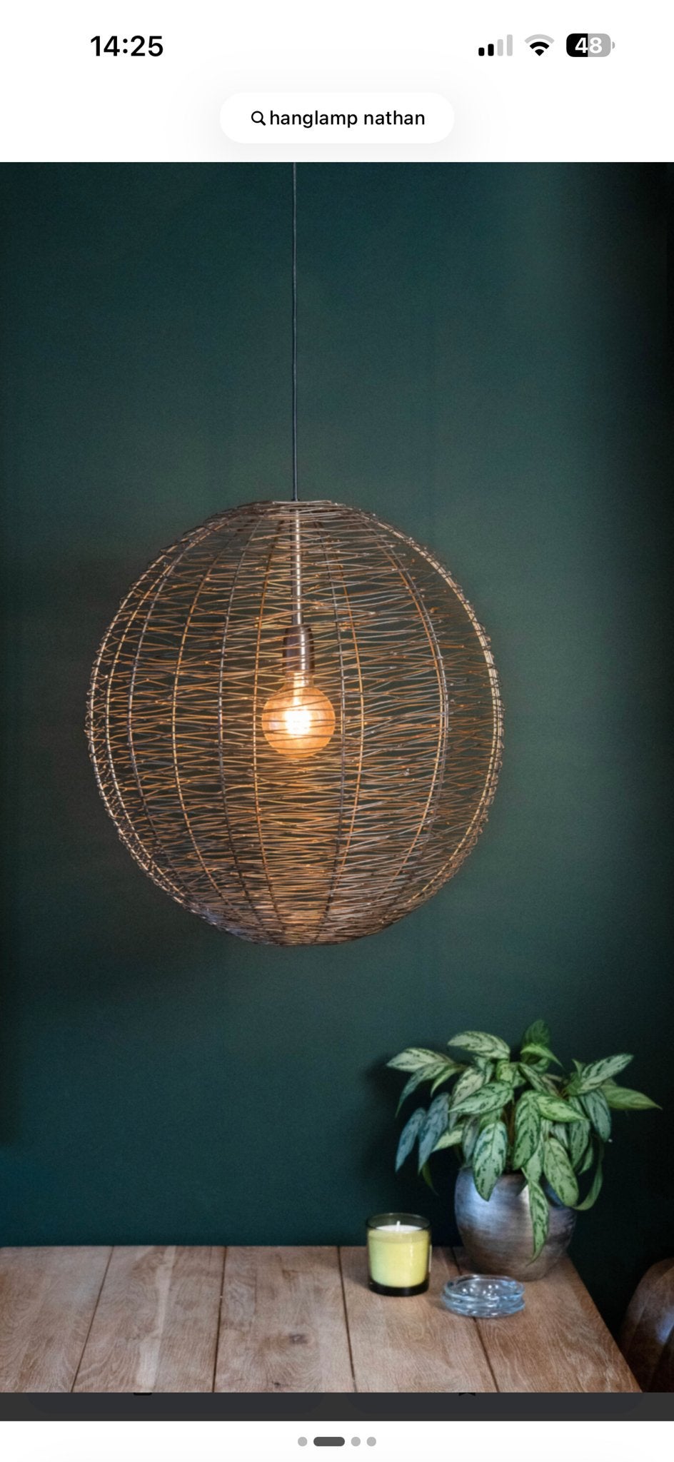 Hanglamp Nathan antiek messing Ø45x45cm, Huis en Inrichting, Ophalen of Verzenden, Nieuw, Metaal