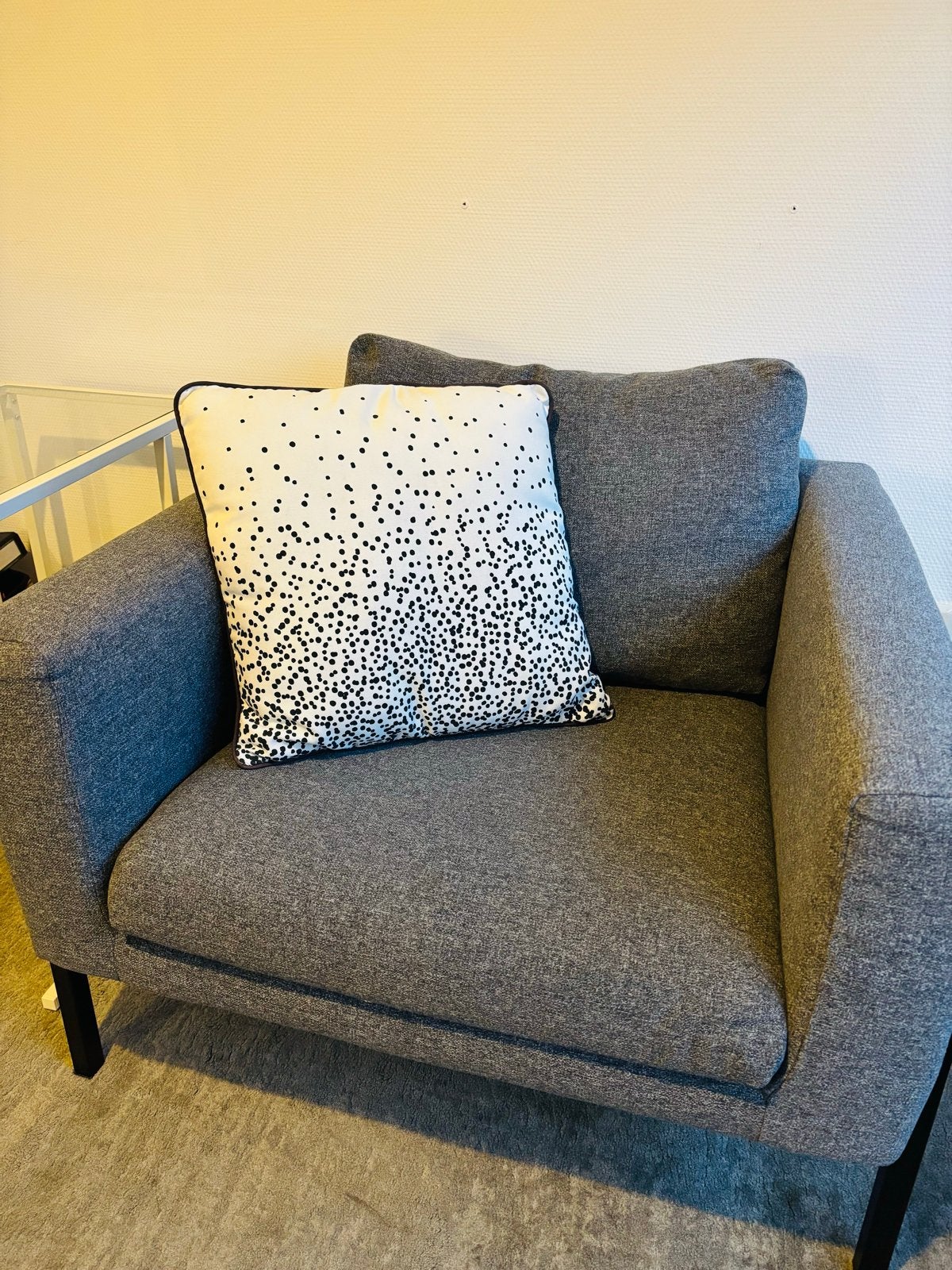 IKEA grijze fauteuil - Zo goed als nieuw, Ophalen, Zo goed als nieuw, Stof, 75 tot 100 cm