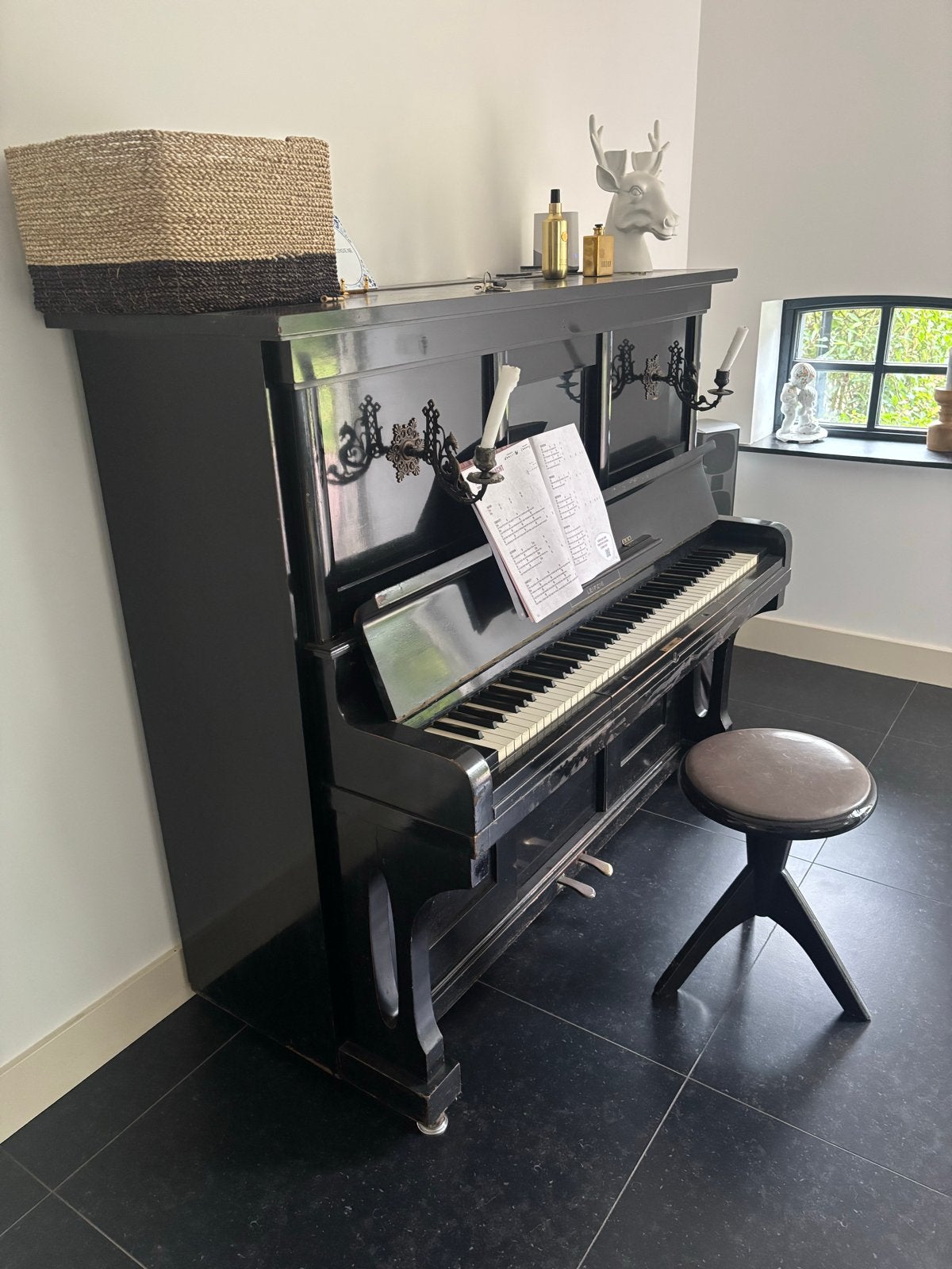 Antieke Kastner Autopfad piano - Zwart, Muziek en Instrumenten, Ophalen, Gebruikt, Zwart, Piano
