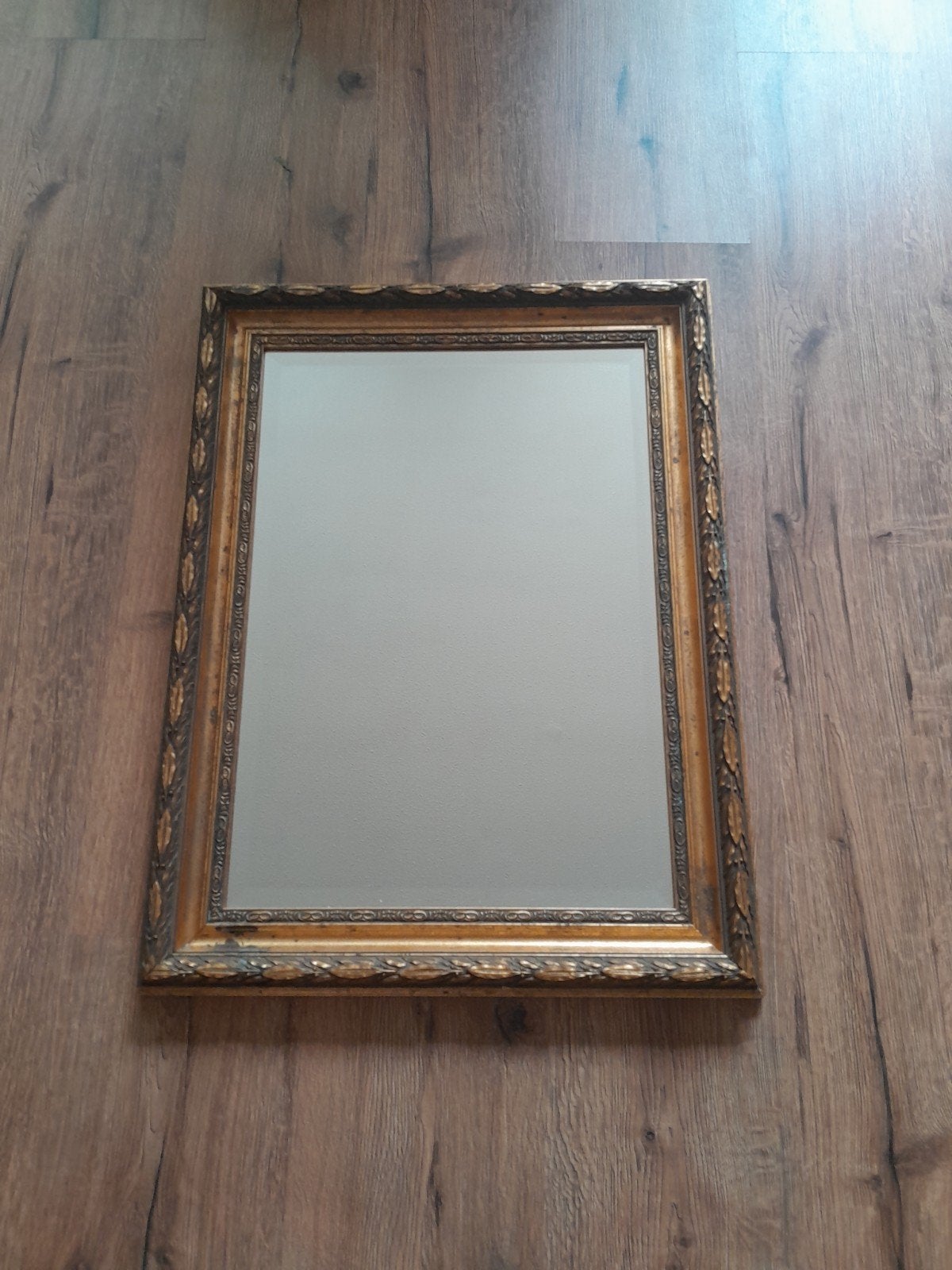 Gouden spiegel met sierlijke lijst - Gallery Framing, Ophalen, Rechthoekig, 50 tot 75 cm, Minder dan 100 cm