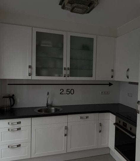 Moderne witte hoekkeuken met inbouwapparatuur, Huis en Inrichting, Keuken | Complete keukens, Ophalen, Gebruikt, Wit, Hoekkeuken
