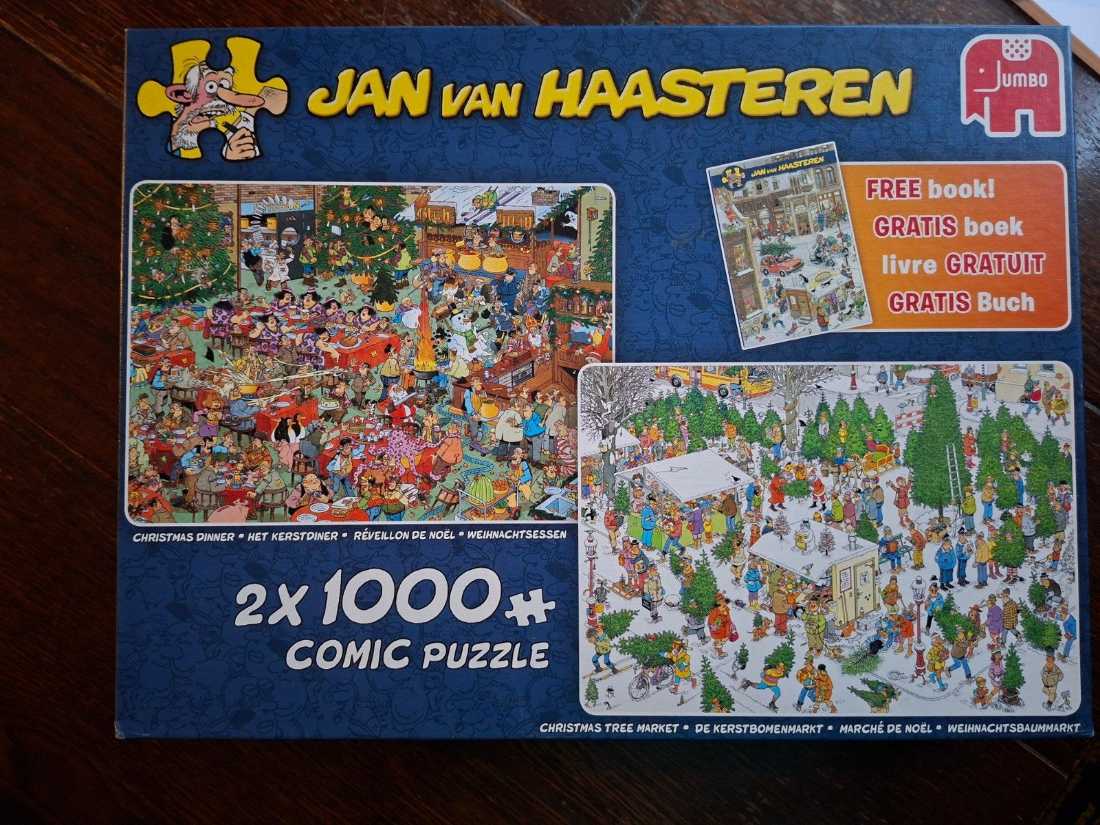 Jan van Haasteren 2x1000 combidoos, Ophalen of Verzenden, 500 t/m 1500 stukjes, Zo goed als nieuw