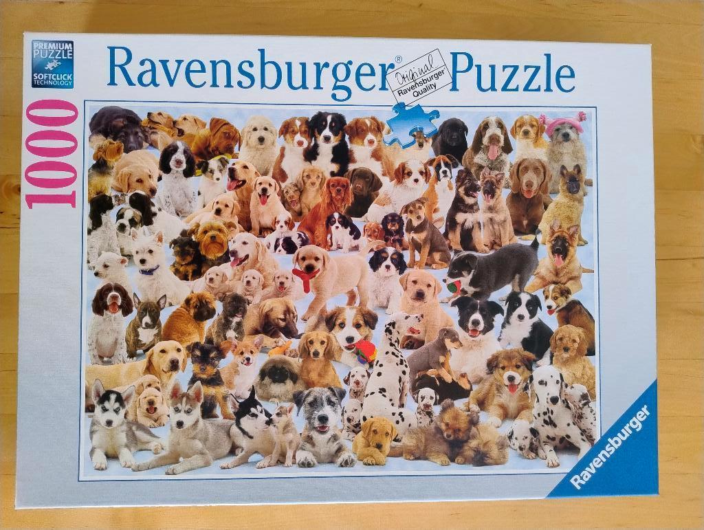 Ravensburger puzzel 1000 Dogs Collage - expert puzzel, Ophalen of Verzenden, 500 t/m 1500 stukjes, Zo goed als nieuw, Legpuzzel