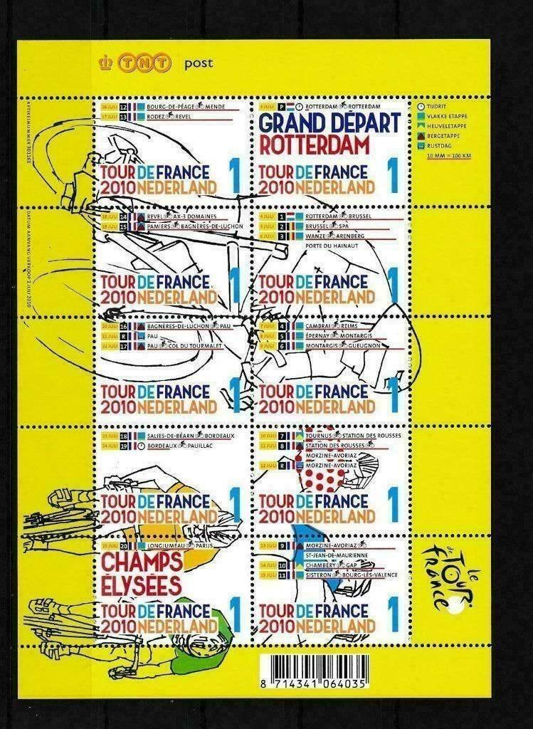 2010 Vel Tour de France 2720-2729 postfris, Postzegels en Munten, Ophalen of Verzenden, Na 1940, Postfris