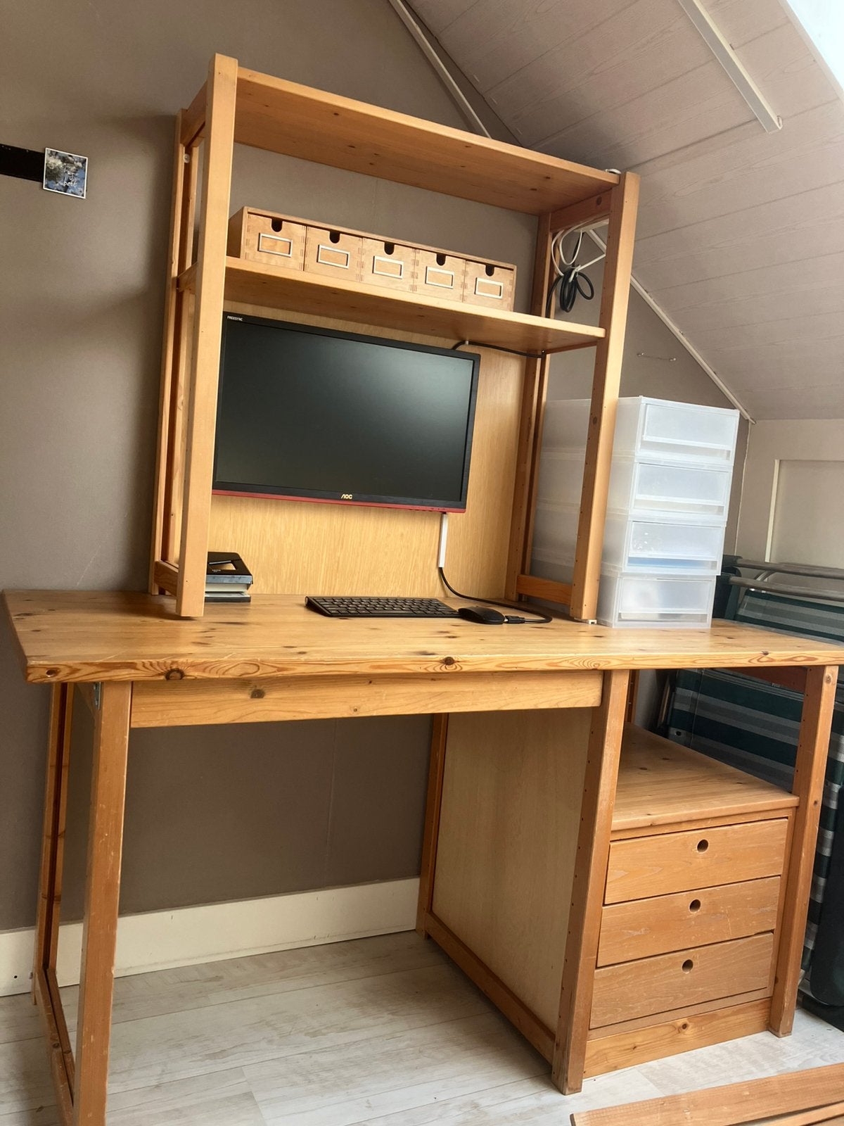 Bureau met lundia onderdelen, Ophalen, Gebruikt, Hout, Overige merken
