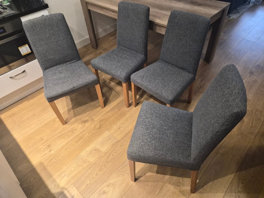 4 zo goed als nieuwe eetkamerstoelen - moeten snel weg!, Ophalen, Zo goed als nieuw, Vier, Grijs