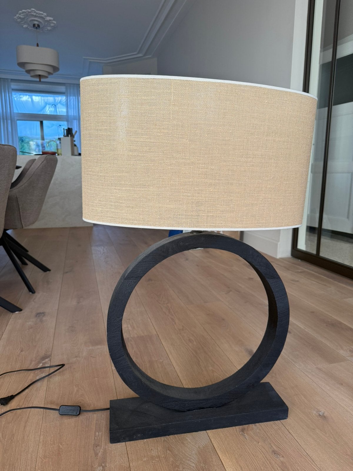Mooie lamp te koop!, Ophalen, Zo goed als nieuw, Beige, Hout