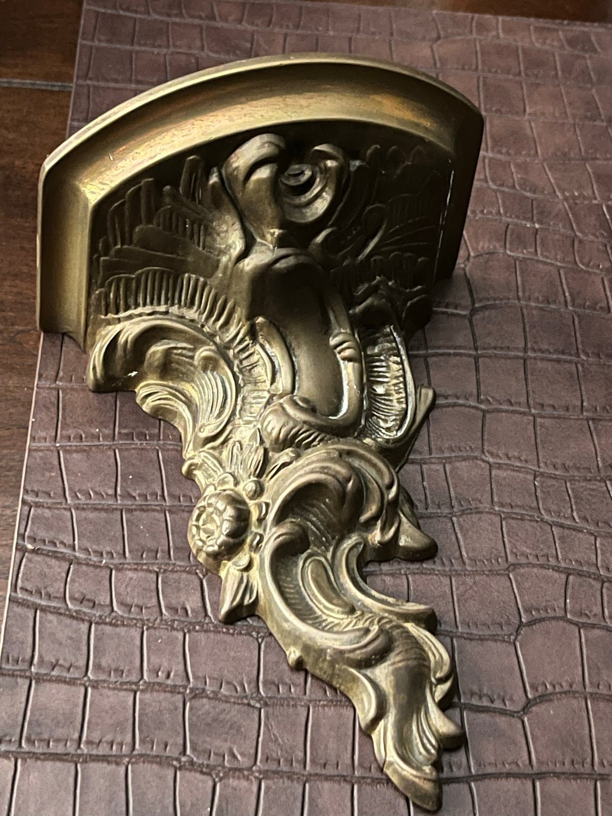 Decoratieve Koperen Console met Barokke Details, Antiek en Kunst, Ophalen of Verzenden