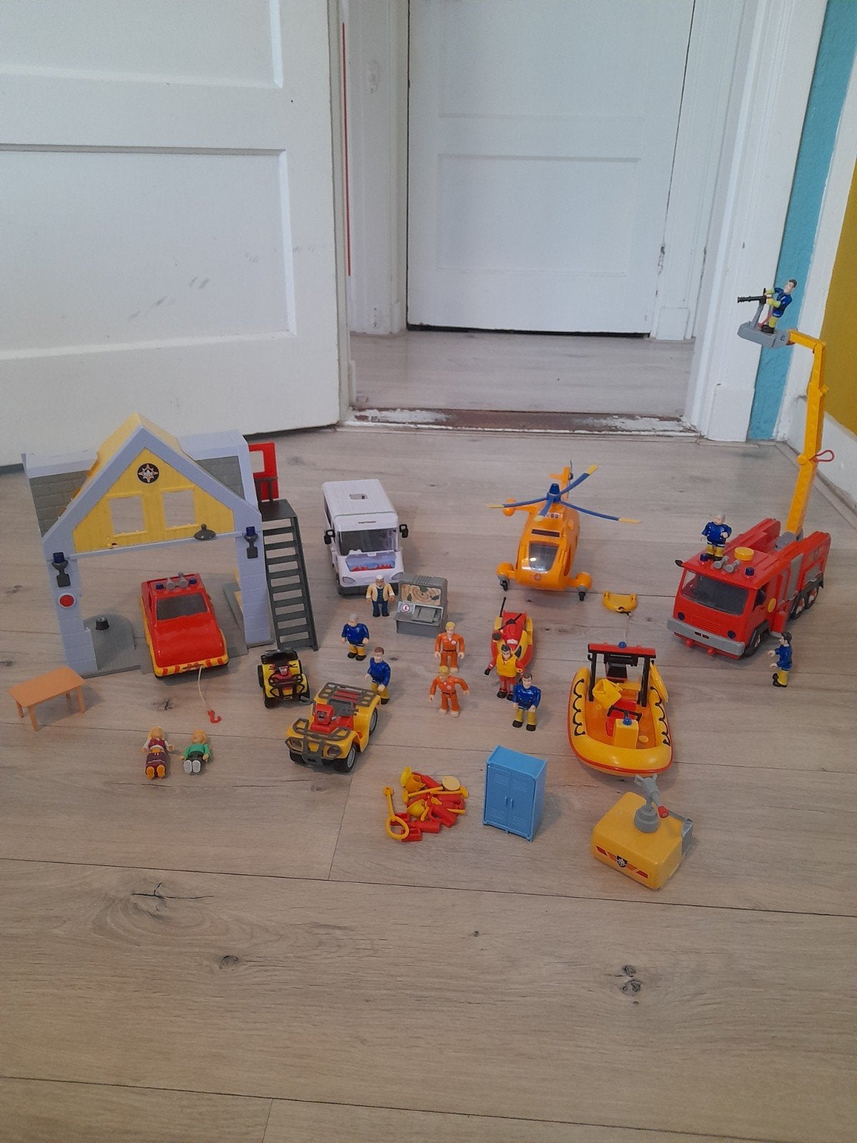 Brandweerman Sam speelset met voertuigen en figuren, Ophalen of Verzenden, Gebruikt, Jongen of Meisje