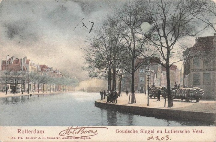 Rotterdam Goudschesingel met Paardentram 1903, Verzenden, Voor 1920, Gelopen, Zuid-Holland