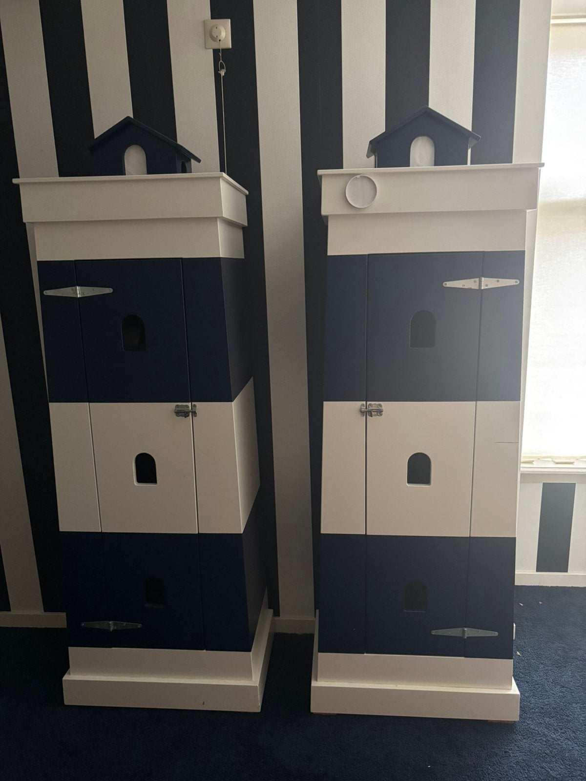 Twee unieke vuurtoren kasten voor de kinderkamer, Ophalen, Gebruikt, 50 tot 70 cm, 105 cm of meer