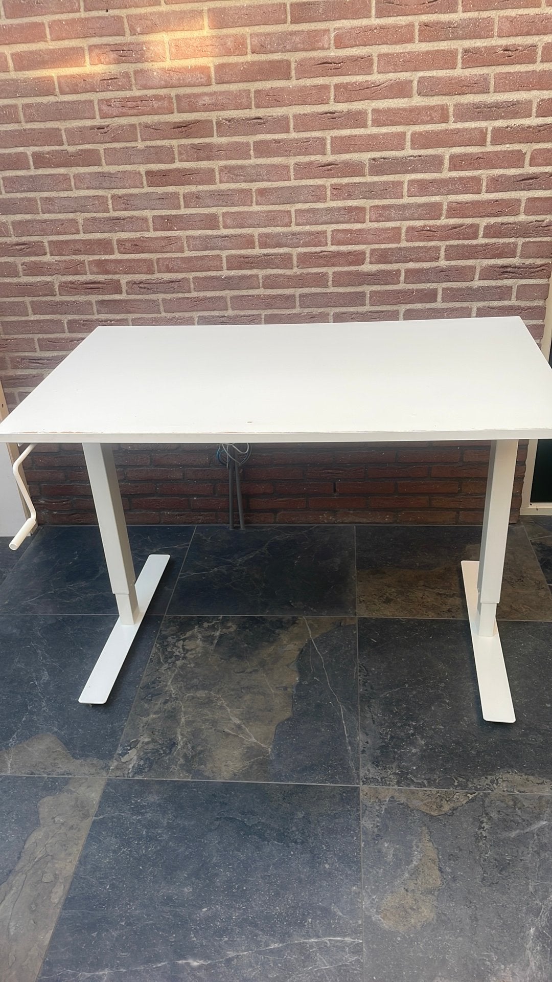 Ikea Trotten zit/sta bureau wit, Ophalen, Zit-sta bureau, Gebruikt, 120 cm