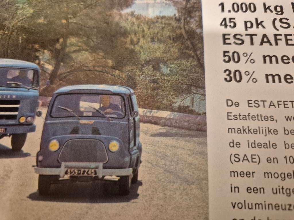 Jaren60 Nederlands Renault Estafette bestelbus camper folder, Ophalen of Verzenden, Renault