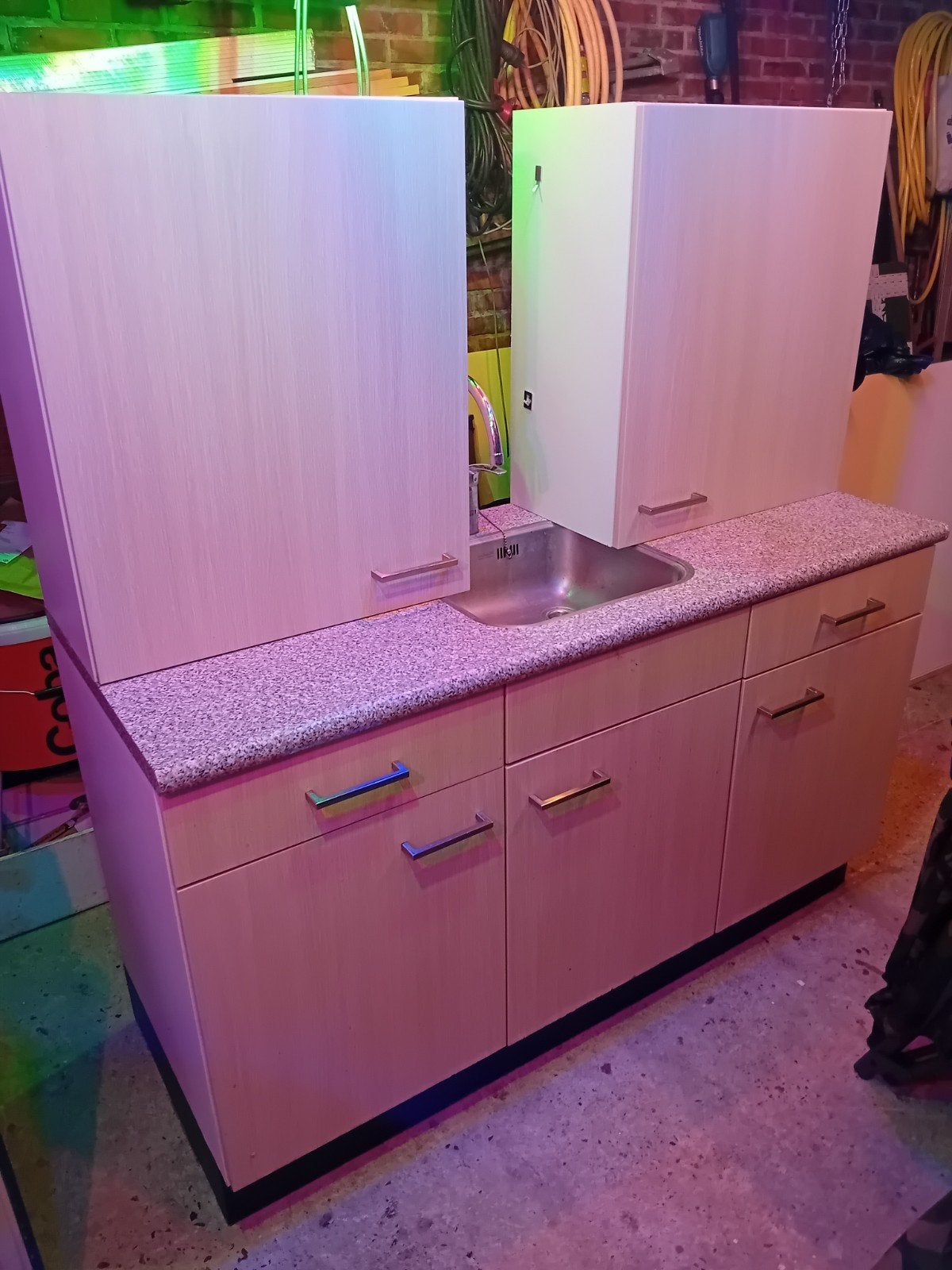 keukenblok inclusief 2 bovenkasten, Ophalen, Gebruikt, Wit, Enkelwandige keuken