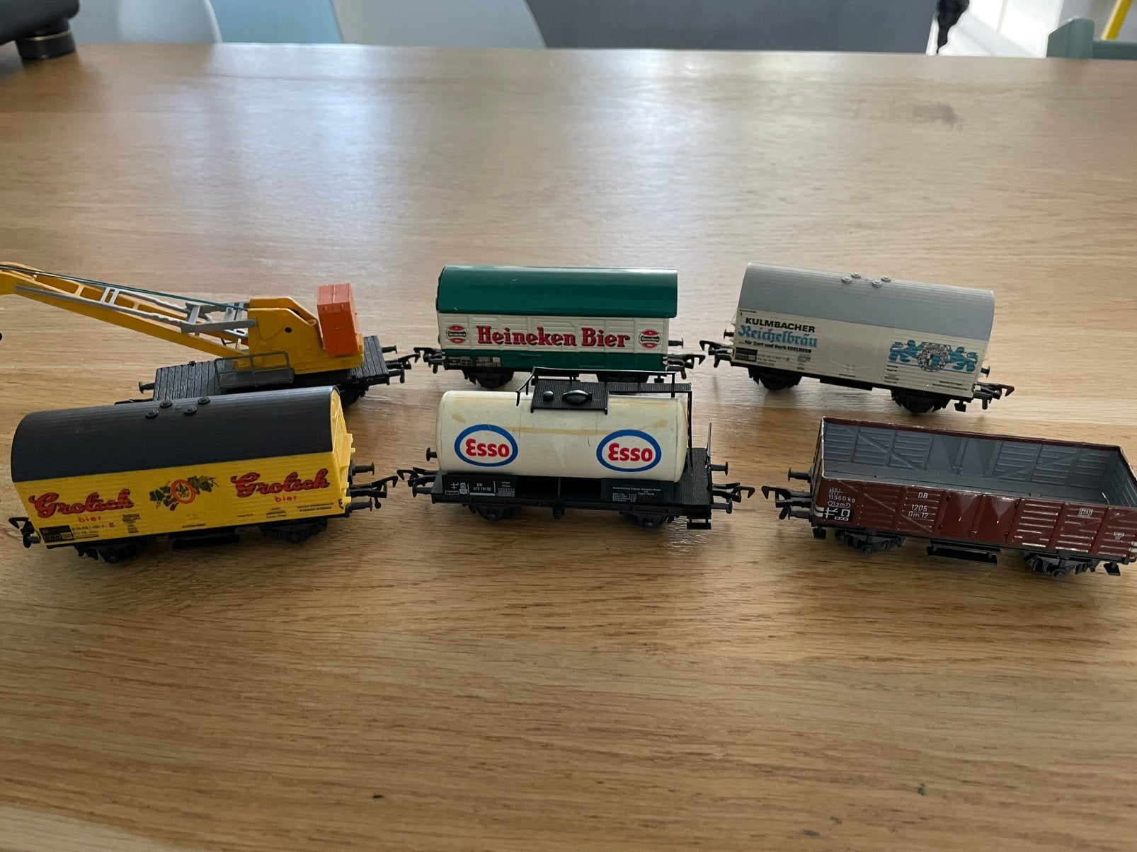 Fleischmann N wagons: Grolsch, Heineken, Esso, Gelijkstroom, Fleischmann, Wagon, Ophalen of Verzenden