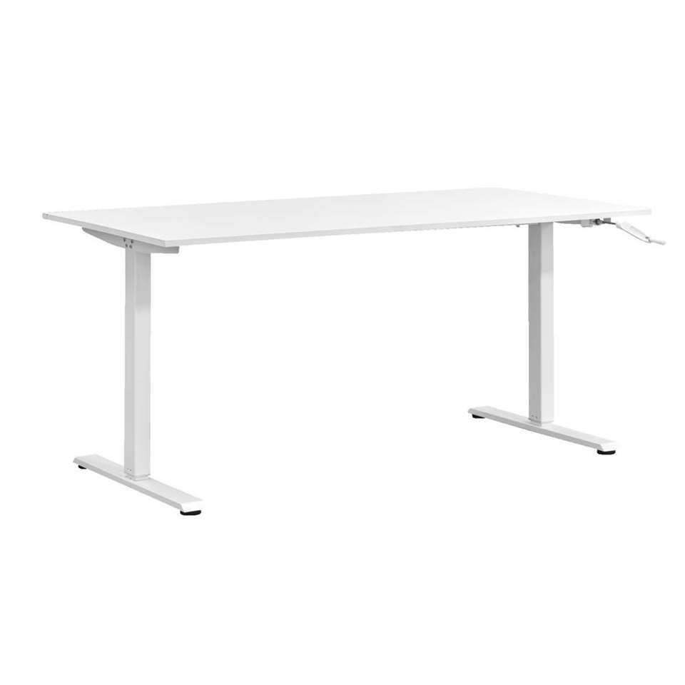 Zit sta verstelbar bureau Leen Bakker 160x80cm, Huis en Inrichting, Ophalen, Zit-sta bureau, 160 cm, Metaal