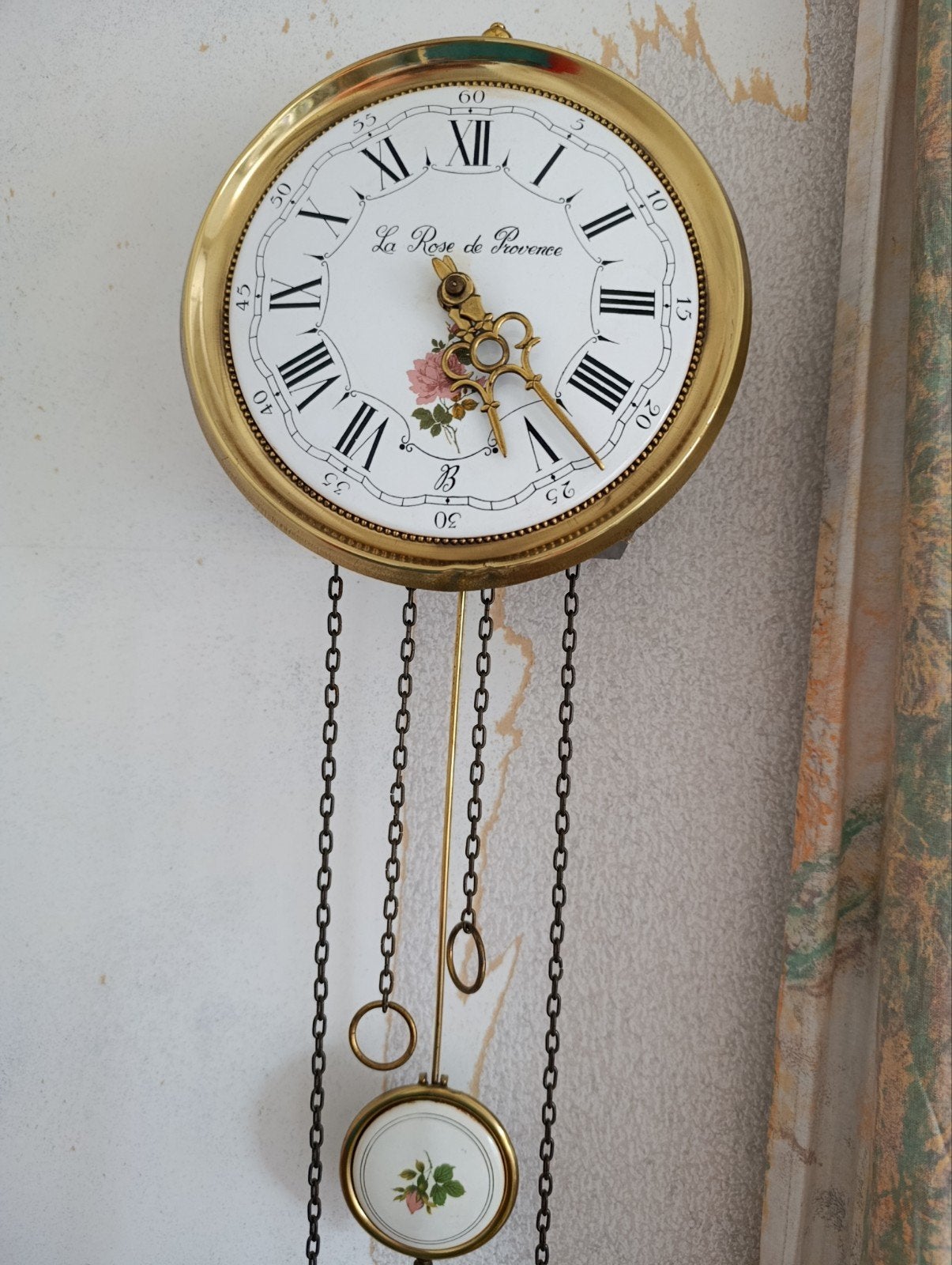 Antieke wandklok 'La Rose de Provence', Ophalen of Verzenden