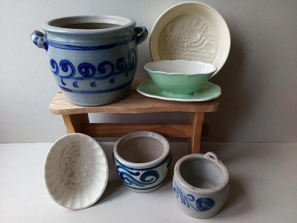 Oude puddingvormen/Keuls aardewerk. P/st. geprijsd vanaf, Antiek en Kunst, Curiosa en Brocante, Ophalen of Verzenden