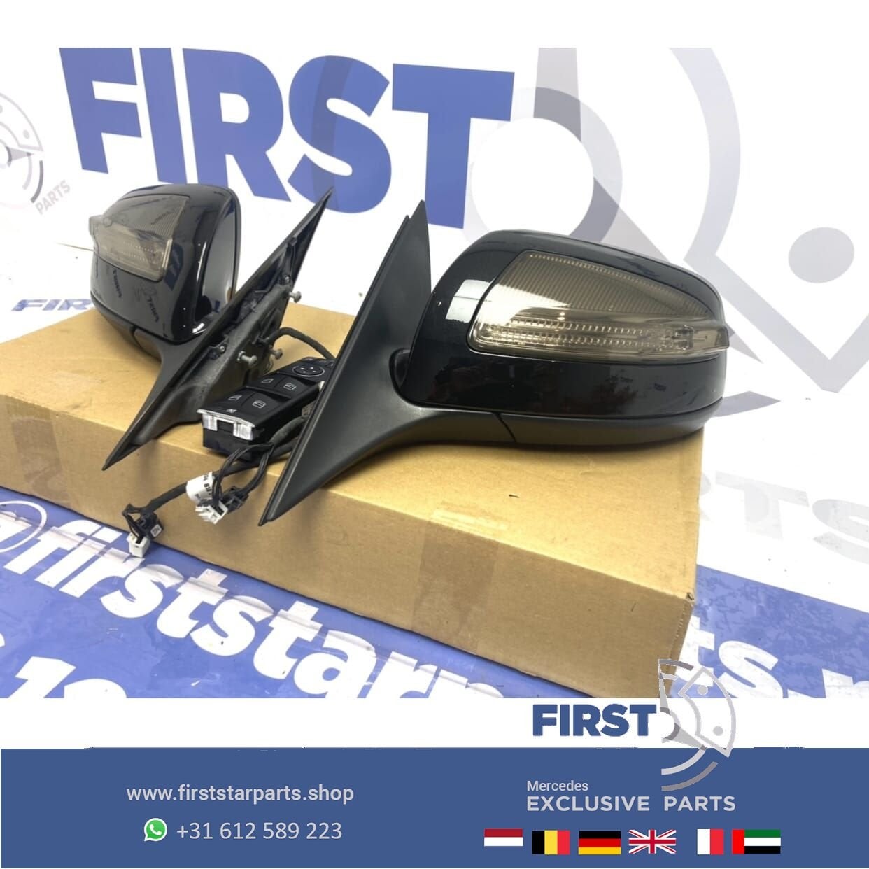 W204 C63 AMG spiegel Set Mercedes C Klasse 2007-2014 inklap, Auto-onderdelen, Gebruikt, -, Ophalen of Verzenden, -