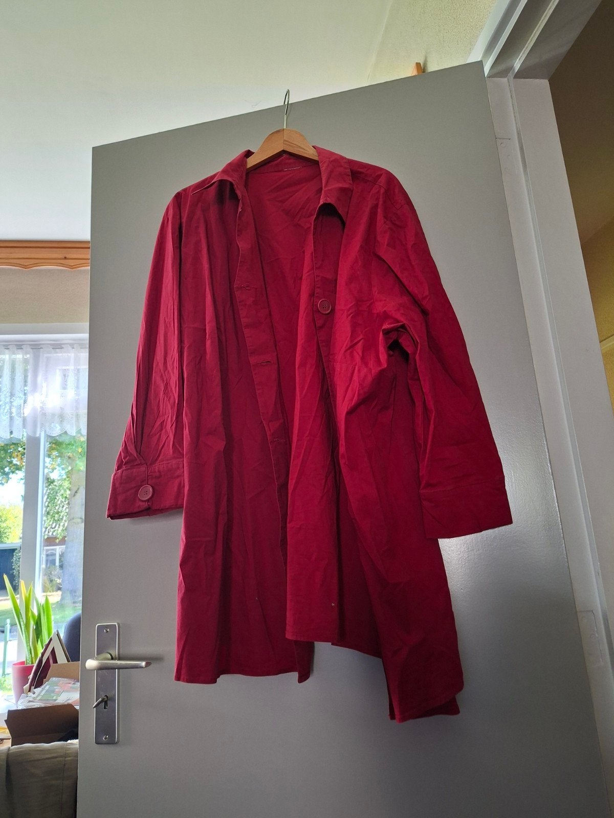 Rode lange blouse/tuniek, Maat 38/40 (M), Ophalen of Verzenden, Onbekend, Gedragen