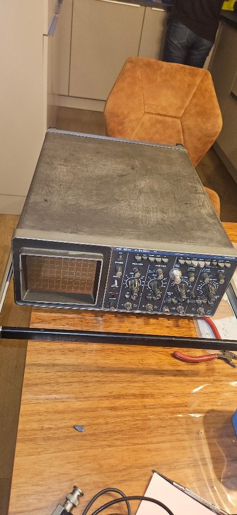 PM 3214 Philips Oscilloscoop 0-25 MHz 2 kanaals defect, Doe-het-zelf en Verbouw, Meetapparatuur, Ophalen of Verzenden, Gebruikt
