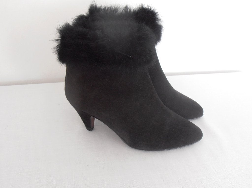 Cinderella - prachtige zwarte suede enkellaarzen - 38, Verzenden, Zwart, Lage of Enkellaarzen, Zo goed als nieuw