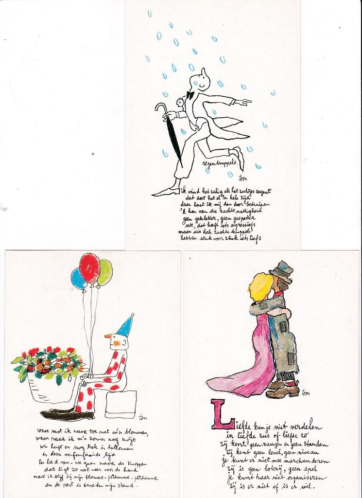 Toon Hermans,  voor het kind 1987 - 6x versjes met tekening, Verzamelen, Ophalen, 1980 tot heden, Ongelopen, Cultuur en Media