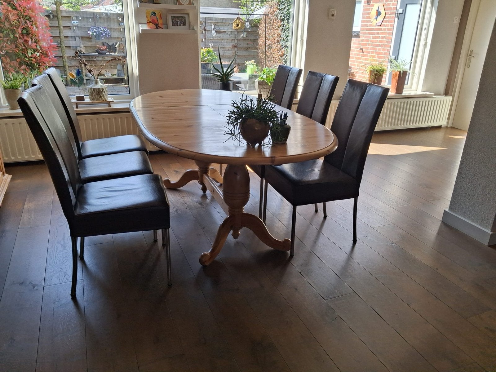 6 x eetkamersstoelen, Ophalen, Gebruikt, Bruin, Vijf, Zes of meer stoelen