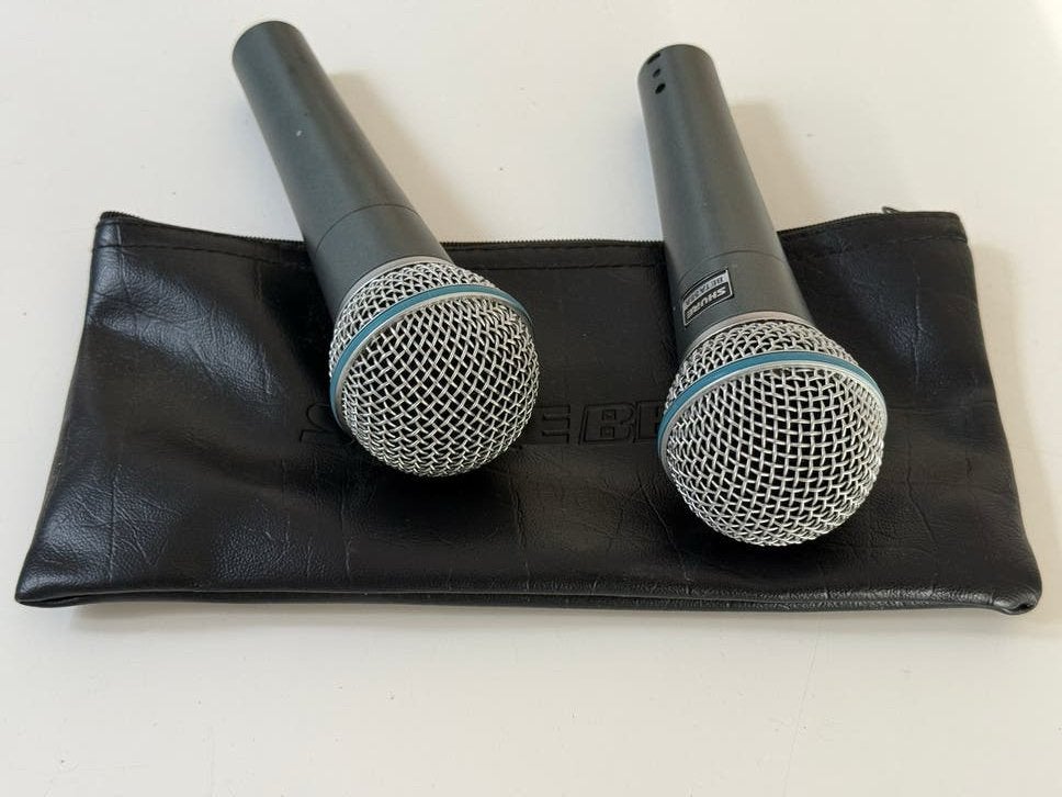 2x Shure Beta 58A microfoons met hoesje - Z.G.A.N., Ophalen, Shure, Zo goed als nieuw, Zangmicrofoon