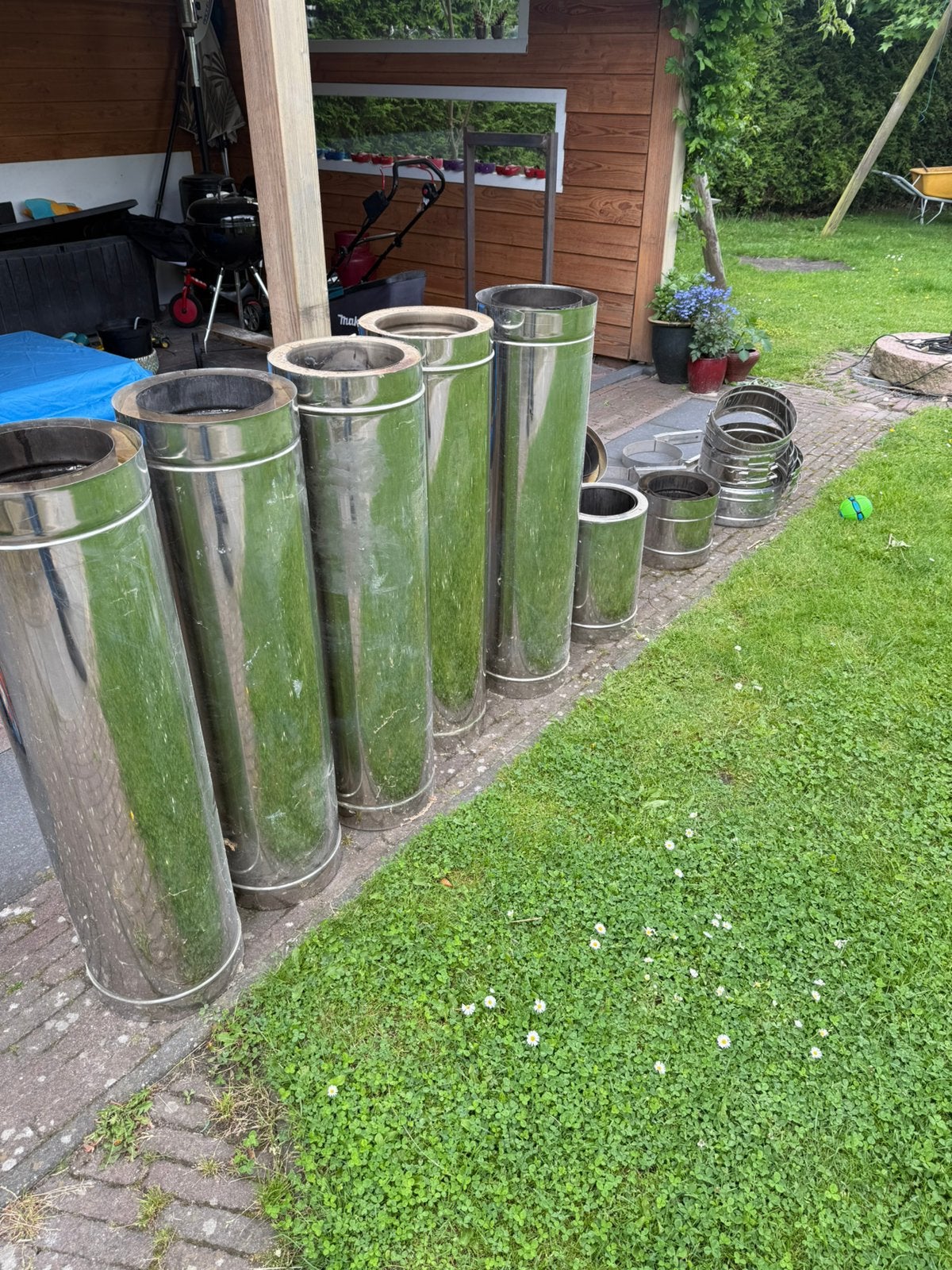 Dubbelwandige RVS rookkanaal 200mm, Ophalen, Overige typen, Rvs, Minder dan 2 meter
