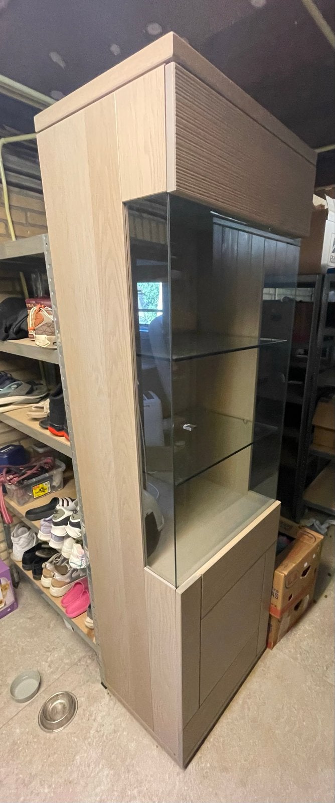 Eiken Vitrinekast 60x45x200 cm, Huis en Inrichting, Kasten | Vitrinekasten, Ophalen, 200 cm of meer, Eikenhout, 50 tot 100 cm