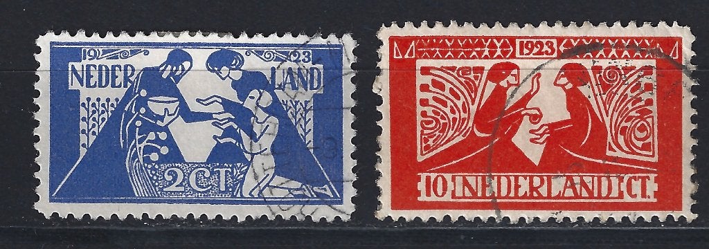 NVPH 134 - 135 geb Tooropzegels 1923 OUD NEDERLAND p/stuk, Postzegels en Munten, Ophalen of Verzenden, T/m 1940, Gestempeld