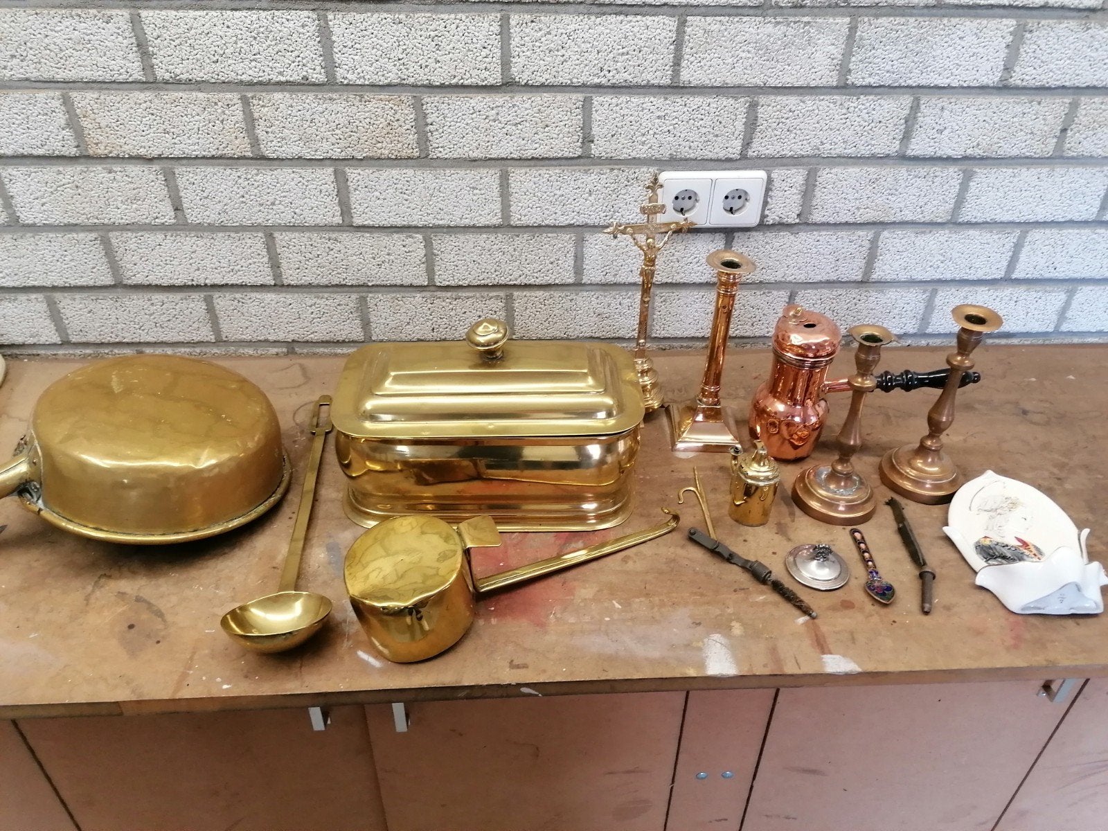 Diverse collectie messing en koperen voorwerpen, Ophalen, Koper