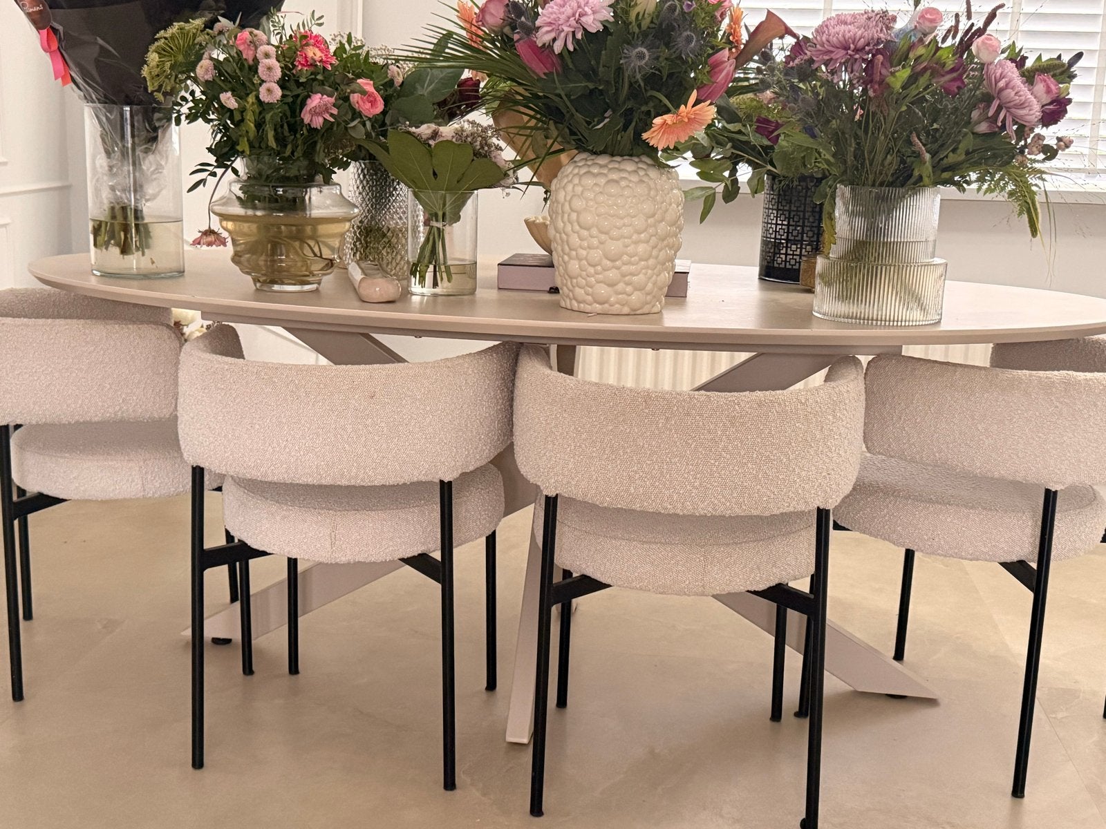 Eetkamer stoel boucle lianne, Ophalen, Gebruikt, Overige kleuren, Vier