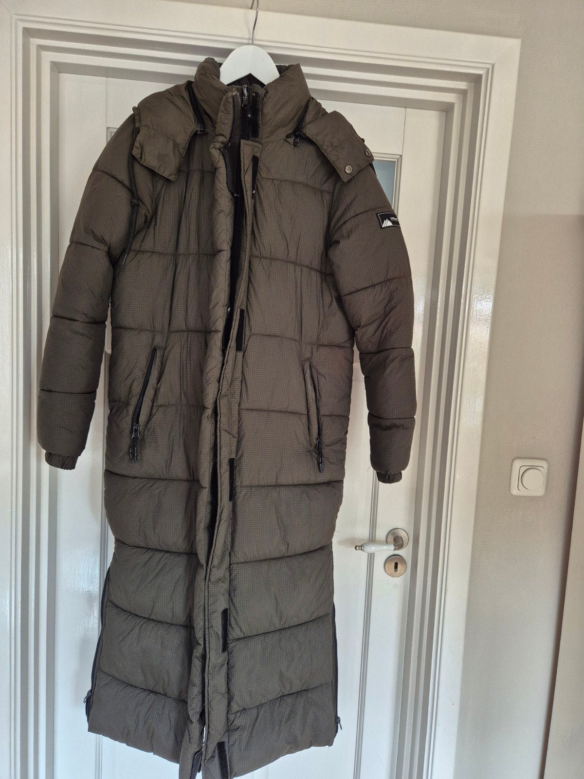 Superdry Warme Winterjas - Lange Puffer Jas, Maat 38/40 (M), Gedragen, Groen, Superdry