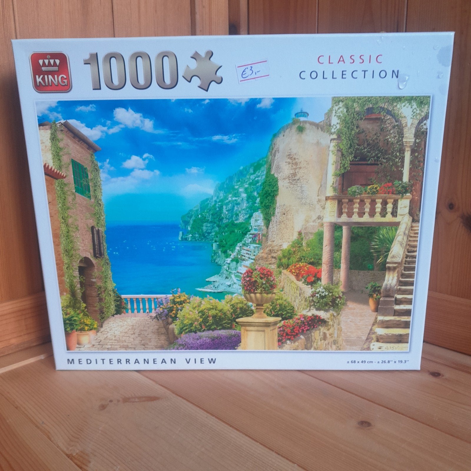 King Legpuzzel 1000 stukjes - Mediterranean View, Ophalen of Verzenden, 500 t/m 1500 stukjes, Gebruikt, Legpuzzel