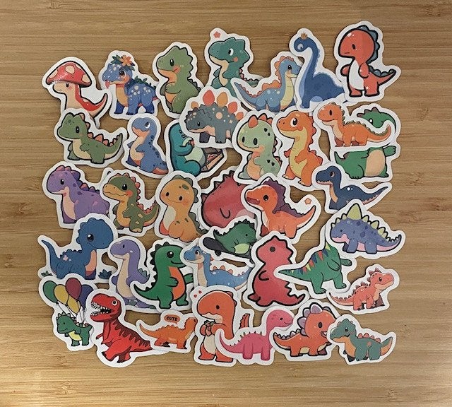 Dinosaurus schattige dieren stickers, Verzenden, Nieuw, Meerdere stickers