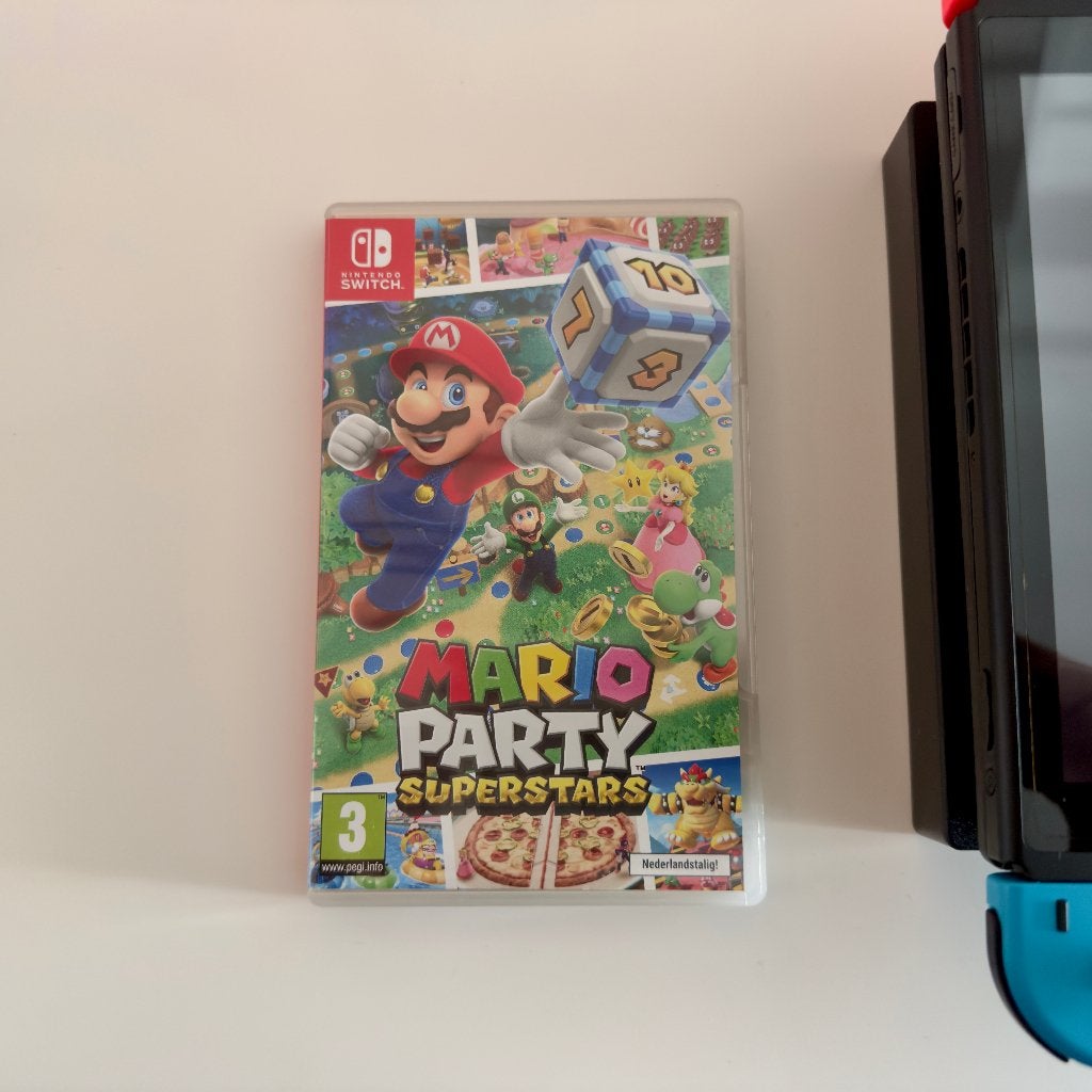 Nintendo Switch + Mario Party Superstars, Met games, Met 2 controllers, Ophalen of Verzenden, Zo goed als nieuw
