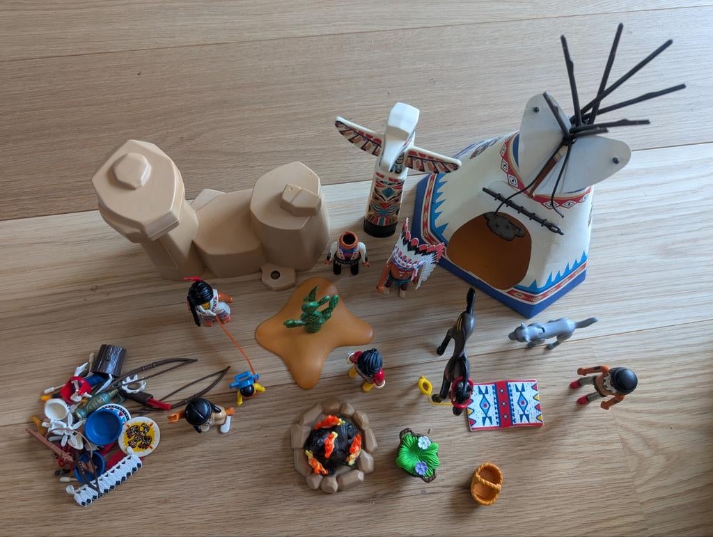 Playmobil Indianendorp 5247 - Compleet met figuren, Ophalen of Verzenden, Gebruikt, Complete set