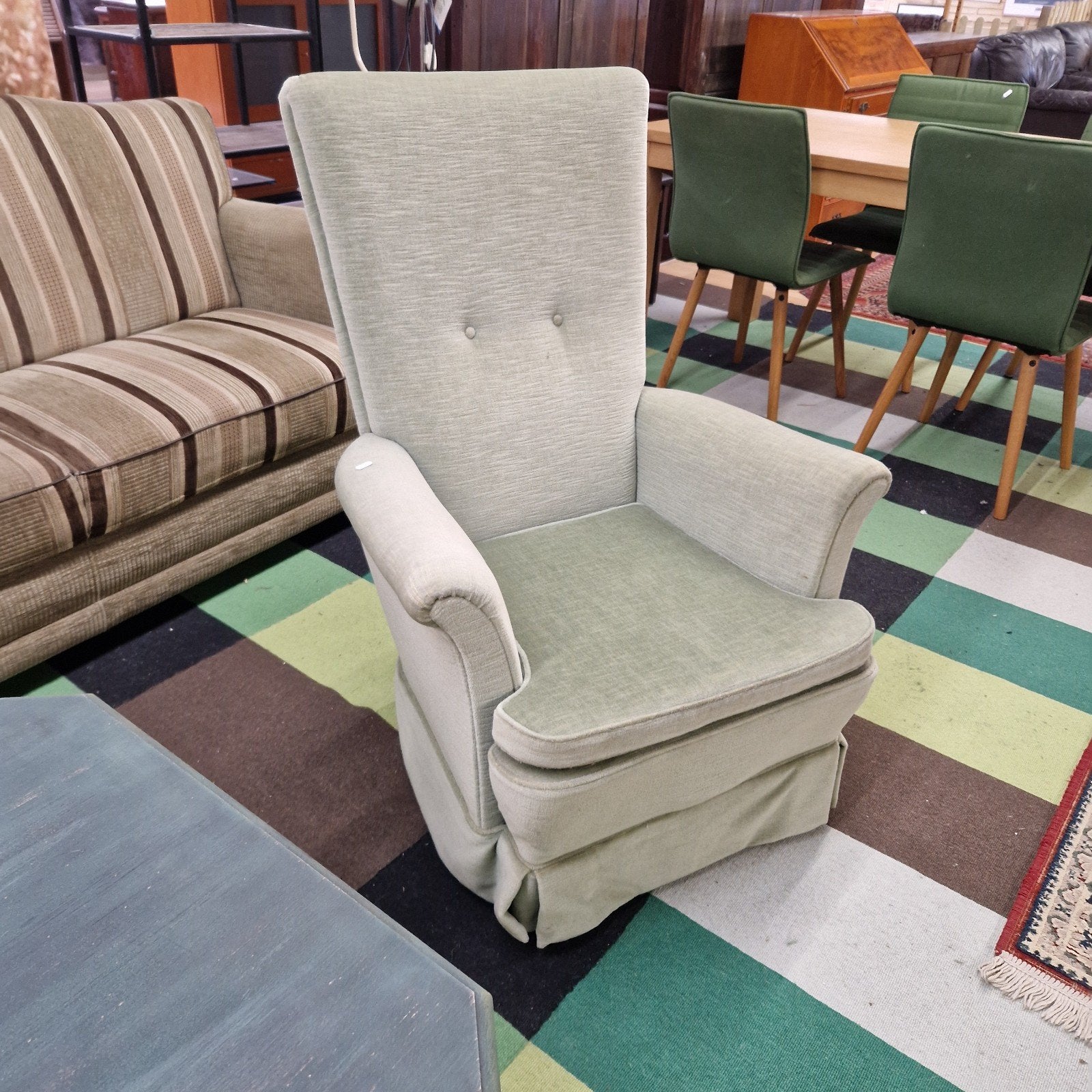 Comfortabele fauteuil, lichtgroen, Ophalen of Verzenden