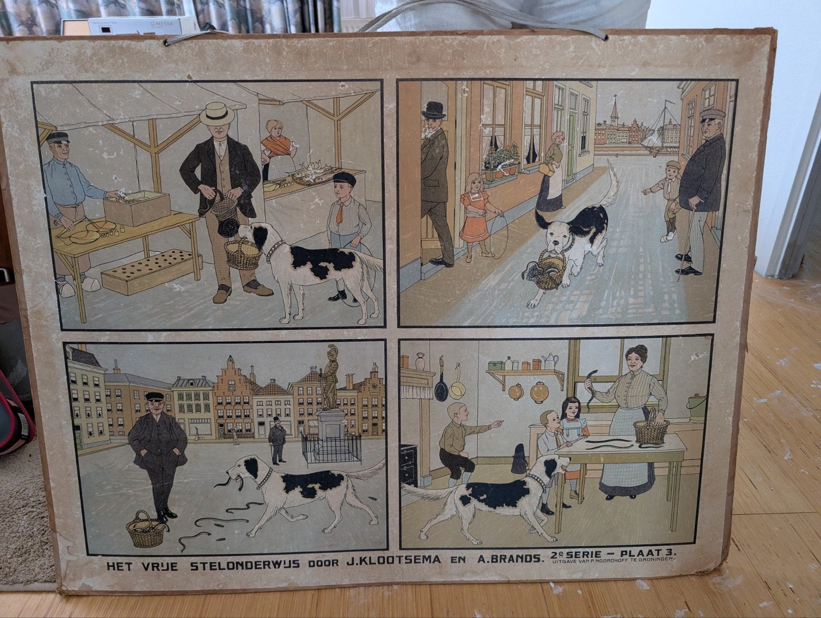 Vintage Schoolplaat 'Het Vrije Stelonderwijs' J.Klootsema, Antiek en Kunst, Ophalen of Verzenden