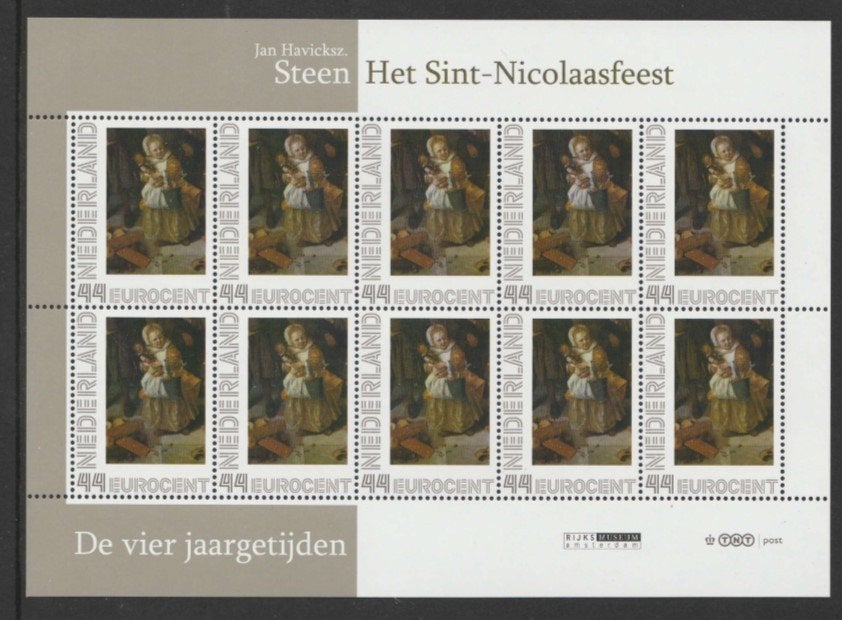 4  Jaargetijden Vel Het Sint-Nicolaasfeest, Postzegels en Munten, Postzegels | Nederland, Ophalen of Verzenden, Postfris