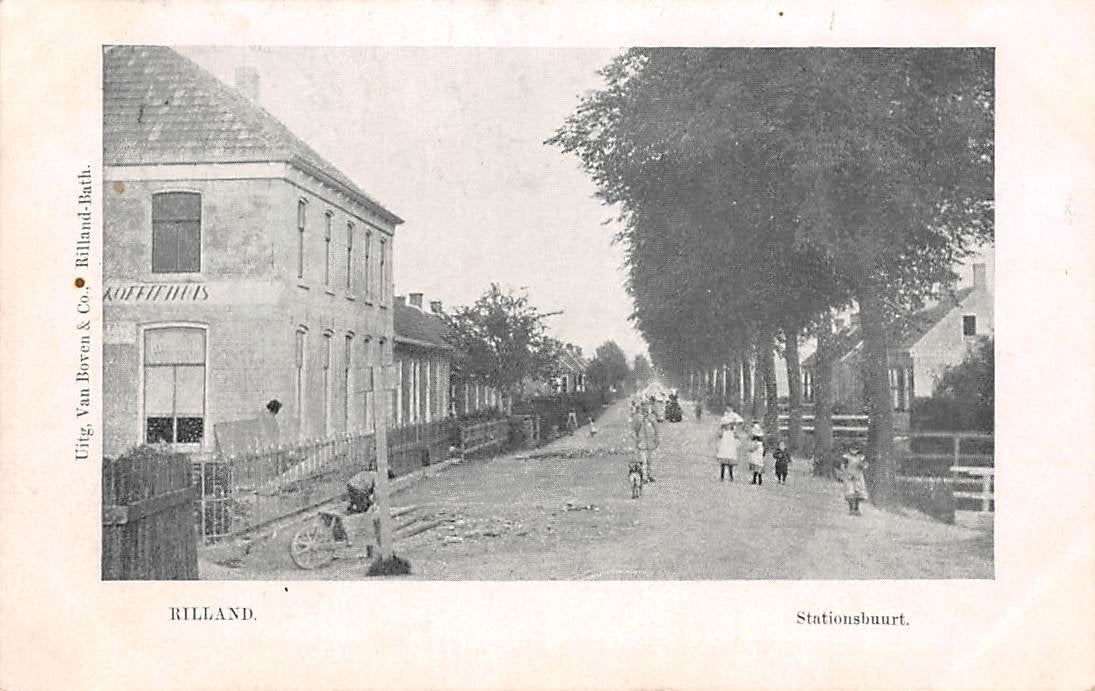 Rilland Bath Stationsbuurt Koffiehuis Haltestraat, Ophalen of Verzenden, Voor 1920, Gelopen, Zeeland